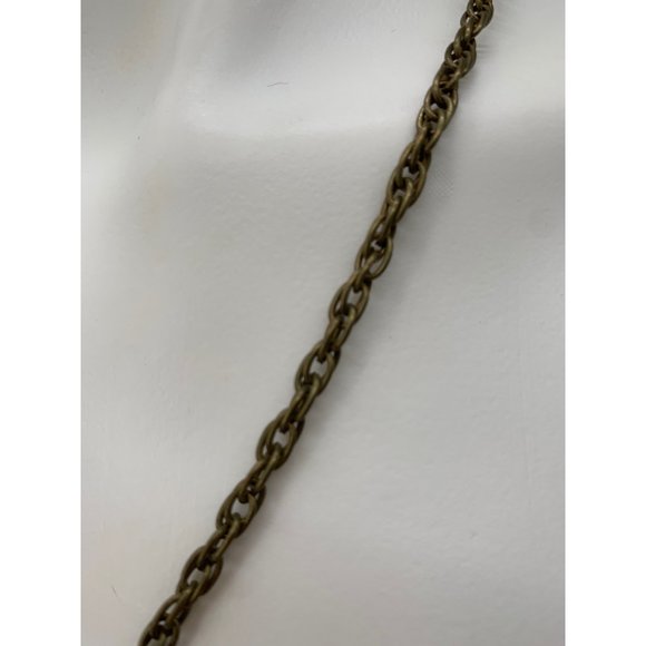 Vintage Lock and Key Style Necklace Lock and Key Pendant  25" length Brass Tones - Picture 3 of 5